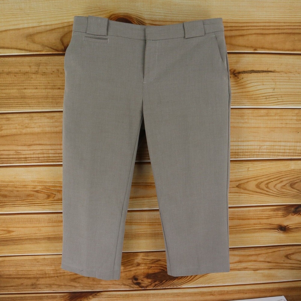 Daisy Fuentes Capri Pants Mid Rise Womens 10 Brown Polyester Pockets Flatโ Front